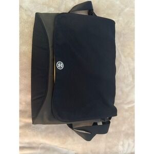 Crumpler Messenger Bag Black Olive Green Yellow Lining Crossbody Laptop Bag